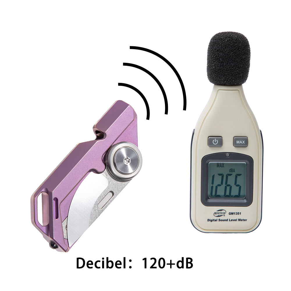 TACRAY Titanium Emergency Whistle with Tiny Knife | 130db Loud Sound