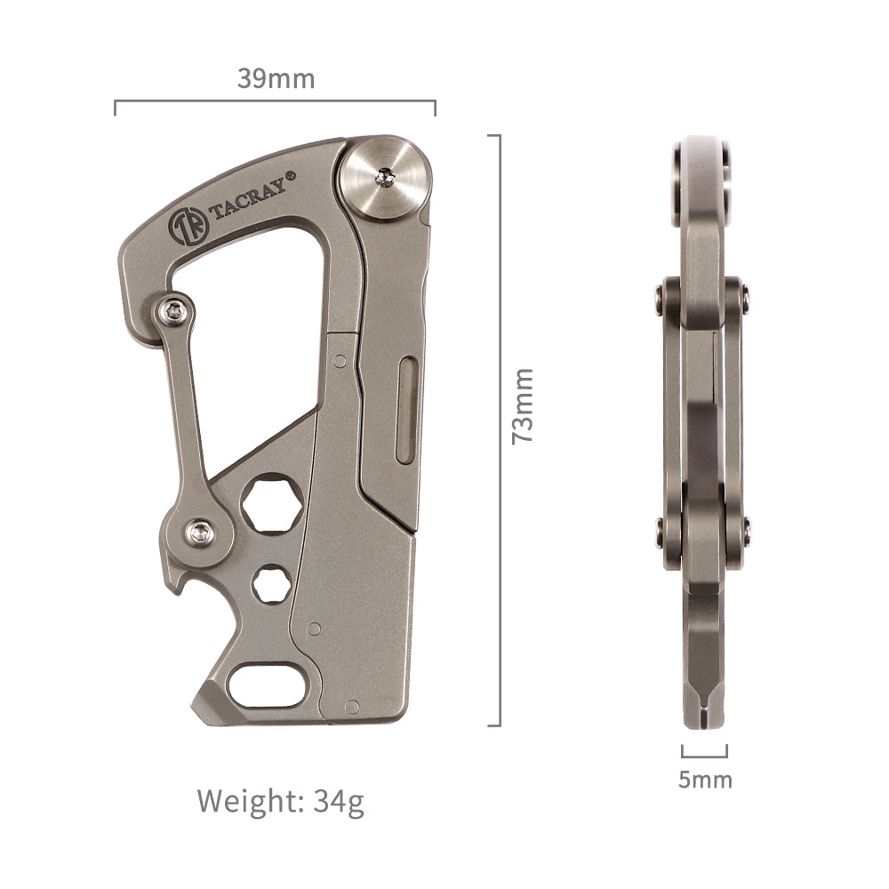 TACRAY Carabiner Keychain Clip with mini knife
