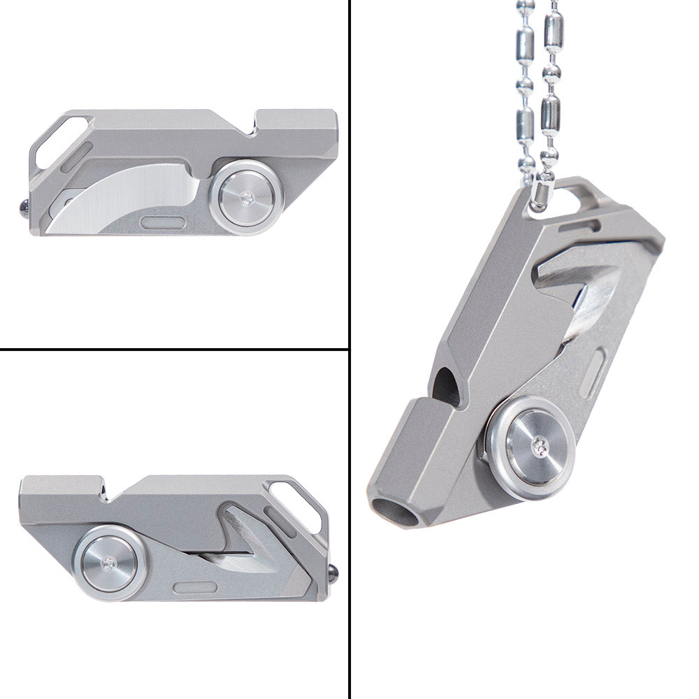 TACRAY Titanium Emergency Whistle with Tiny Knife | 130db Loud Sound