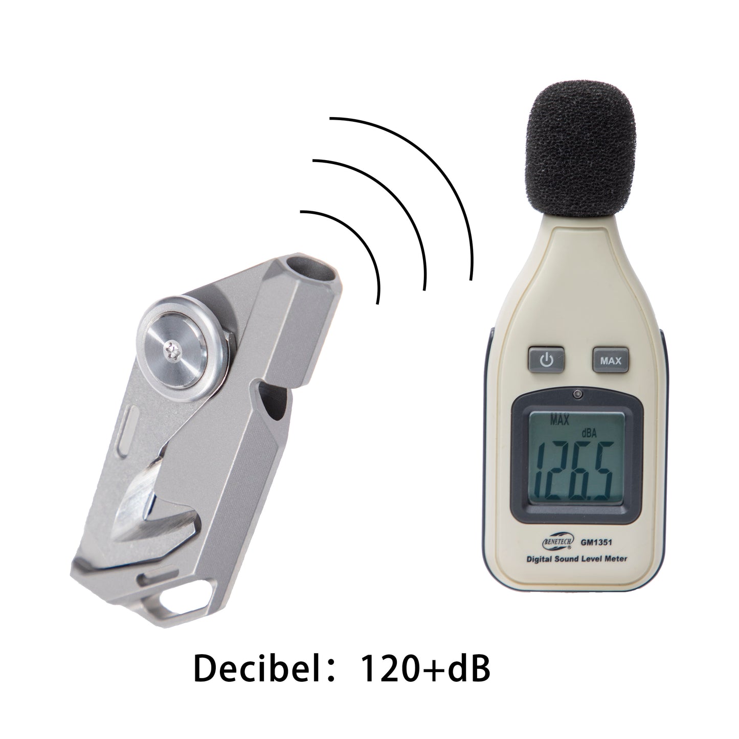 TACRAY Titanium Emergency Whistle with Tiny Knife | 130db Loud Sound