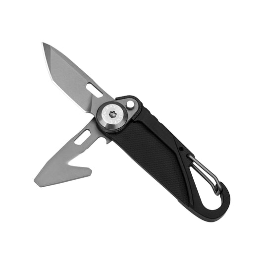 Tacray Vinto Mini Multiool with Knife, Seatbelt Cutter, Bottle Opener, Flathead Screwdriver & Keyring Attachment