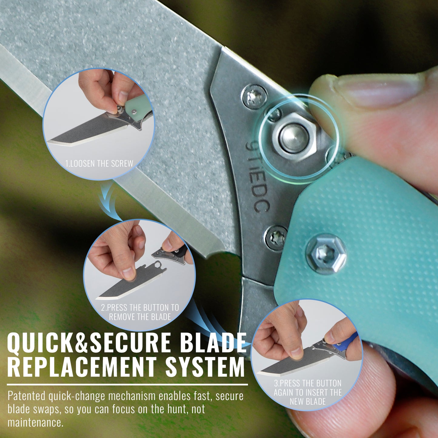 9TiEDC Replaceable-Blade EDC Pocket Knife