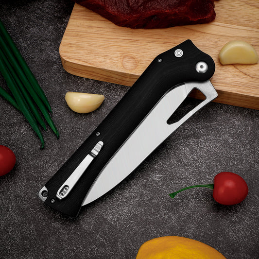 TACRAY Folding Kitchen Knife 10Cr15MoV Blade