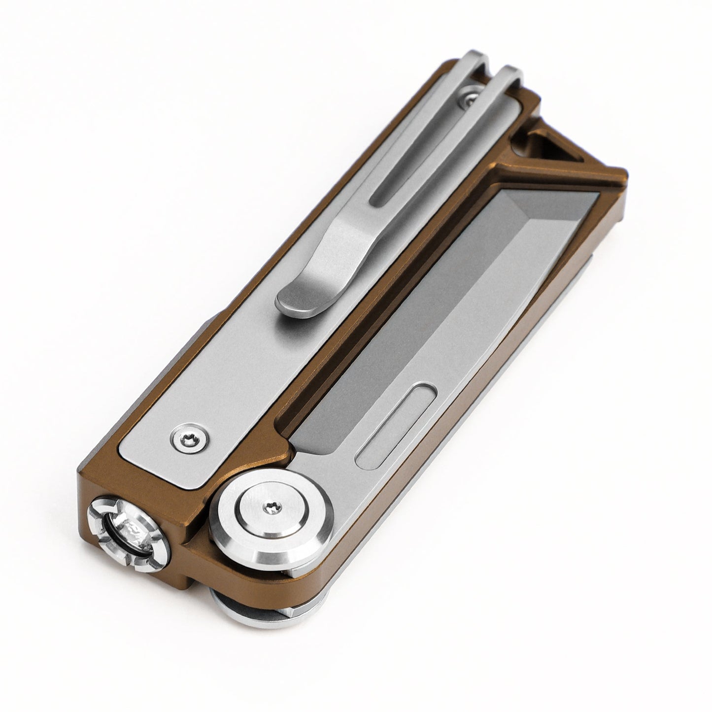 Tacray MT1 multitool with flashlight and knife base desert
