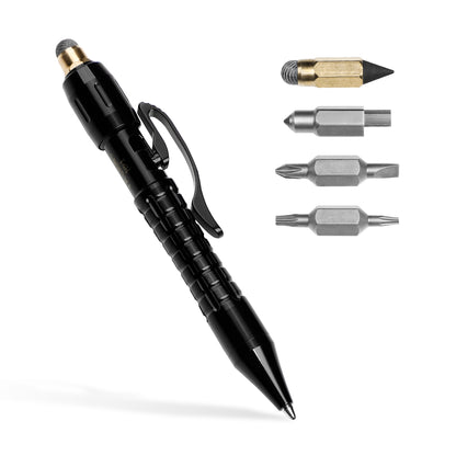 Tacray MP1 EDC Mini Titanium Pen with Replaceable Bits, Box cutter, Tungsten Tip, Screwdrivers, Pencil & Stylus