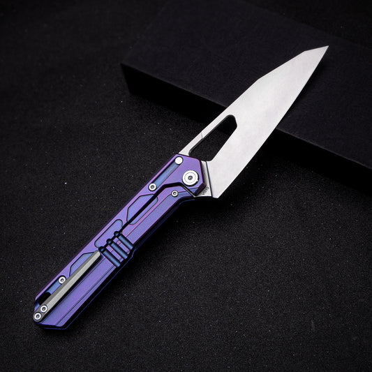 Tacray Titanium Handle Folding Chef Knife – Frame Lock