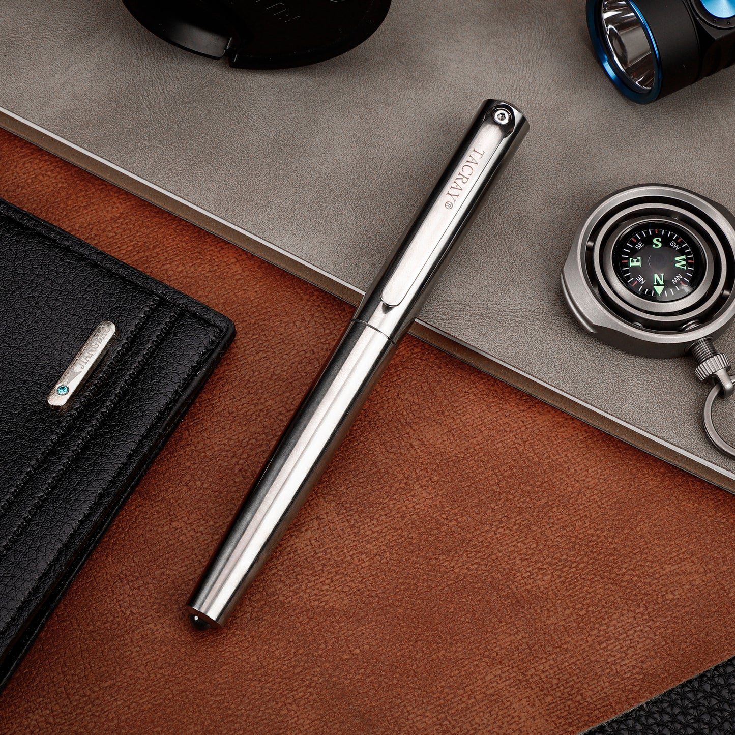 Tacray Titanium Fountain Pen with Glass Breaker