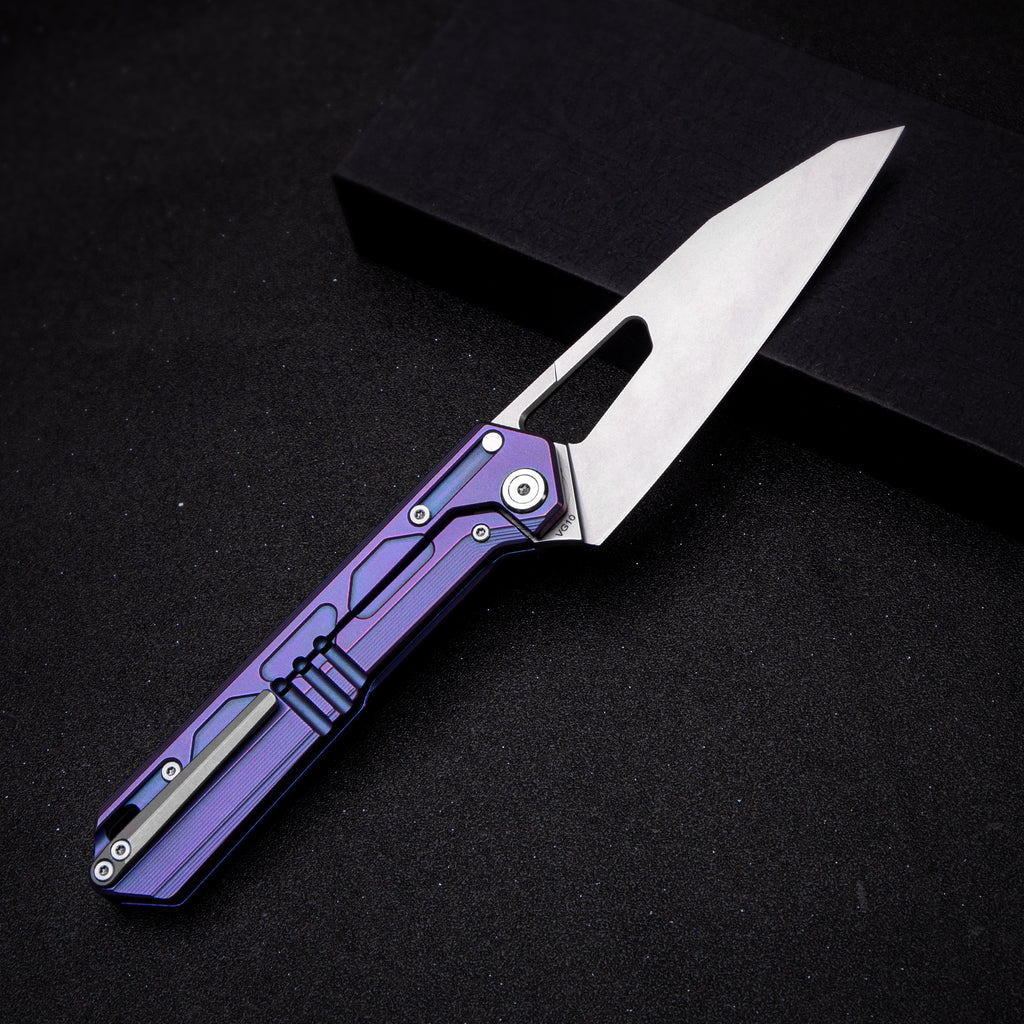 Tacray Titanium Handle Folding Chef Knife – Frame Lock