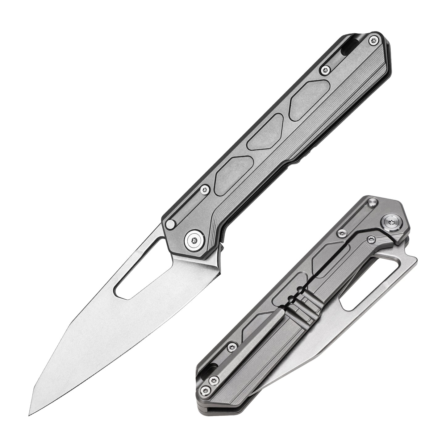 TACRAY Frame Locking Folding Outdoor Chef Knife with Titanium Handle
