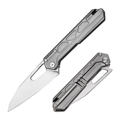 TACRAY Frame Locking Folding Outdoor Chef Knife with Titanium Handle