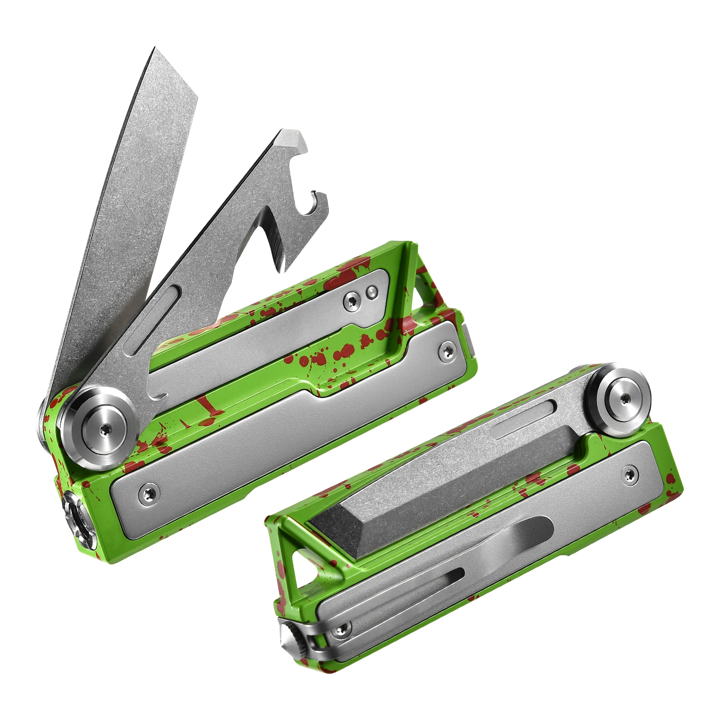 Tacray MT1 multitool with flashlight and knife zombie green