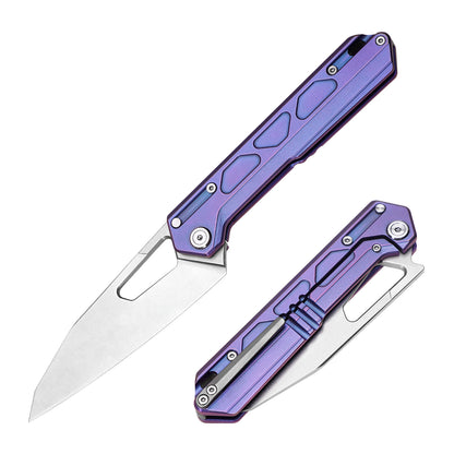 TACRAY Frame Locking Folding Outdoor Chef Knife with Titanium Handle