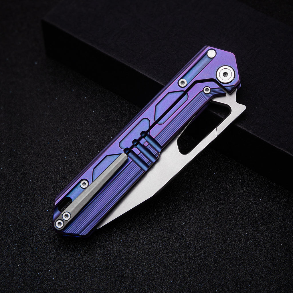 Tacray Titanium Handle Folding Chef Knife – Frame Lock