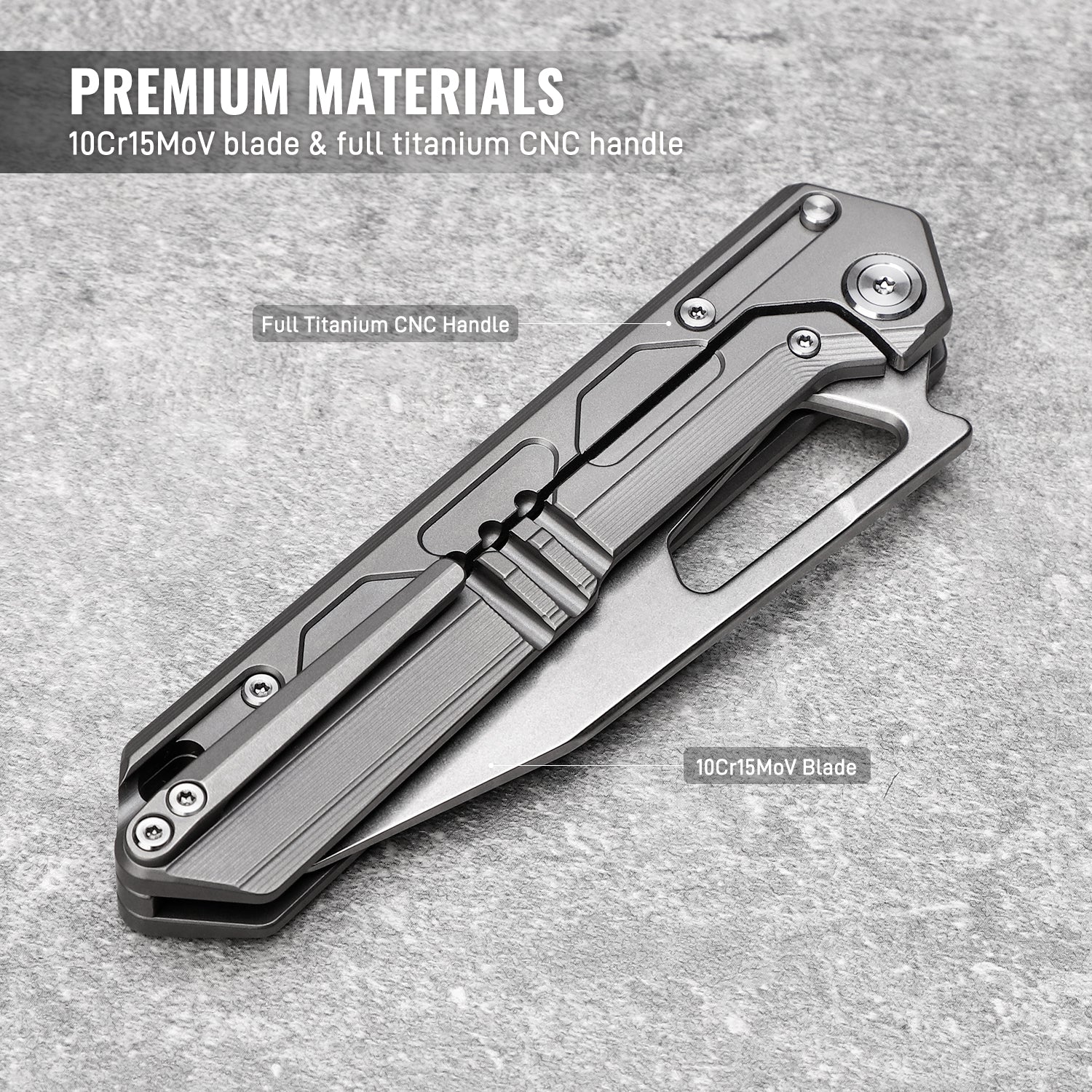Tacray Titanium Handle Folding Chef Knife – Frame Lock