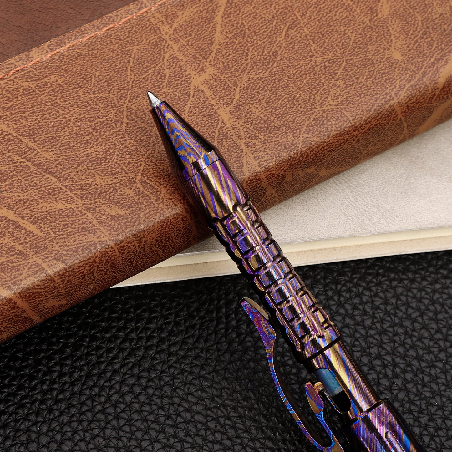 Tacray MP1 EDC Mini Titanium Pen with Replaceable Bits, Box cutter, Tungsten Tip, Screwdrivers, Pencil & Stylus