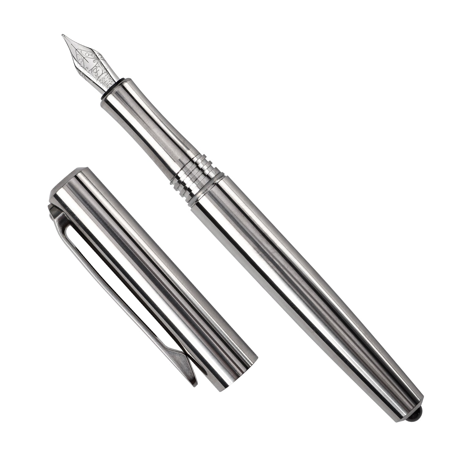 Tacray Titanium Fountain Pen with Glass Breaker Silver