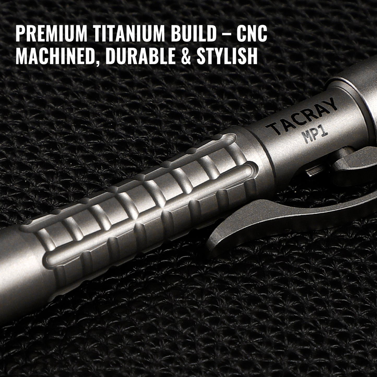 Tacray MP1 EDC Mini Titanium Pen with Replaceable Bits, Box cutter, Tungsten Tip, Screwdrivers, Pencil & Stylus