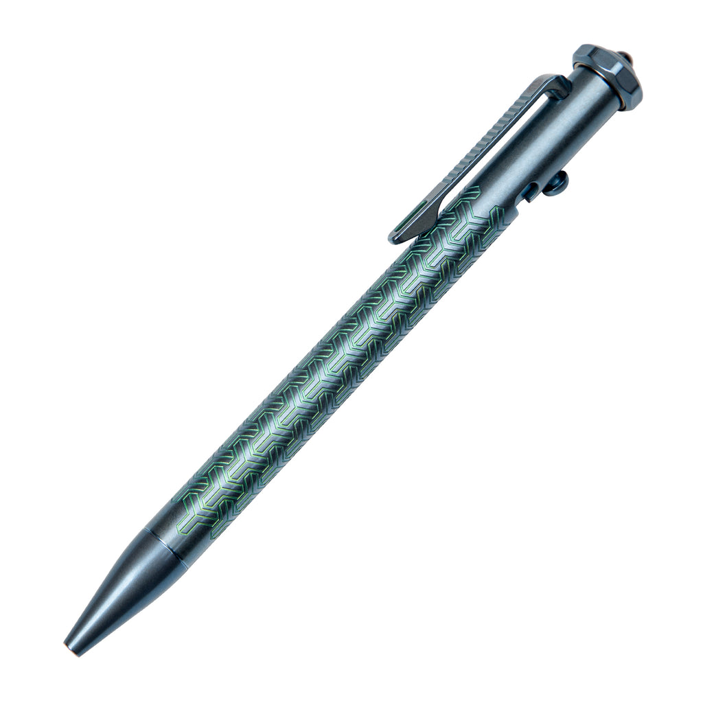 Tacray Spinium titanium edc pen with fidget spinner blue mech