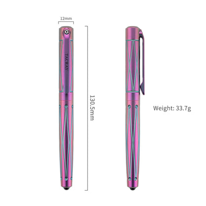 TACRAY Titanium Fountain Pen with Glass Breaker Tool and Gift Box (Purple)