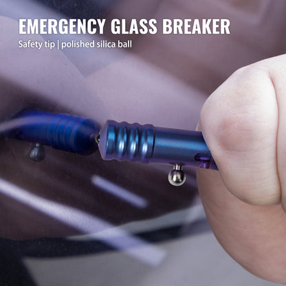 TACRAY Aerospace Grade Titanium Bolt-Action Tactical Pen with Carbon Fiber Grip, Glass Breaker & German Schmidt P900M Refill