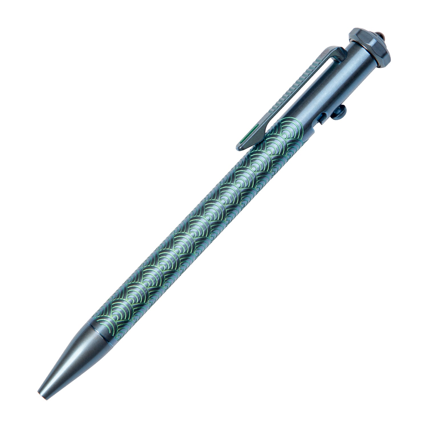 Tacray Spinium titanium edc pen with fidget spinner blue dragon scale
