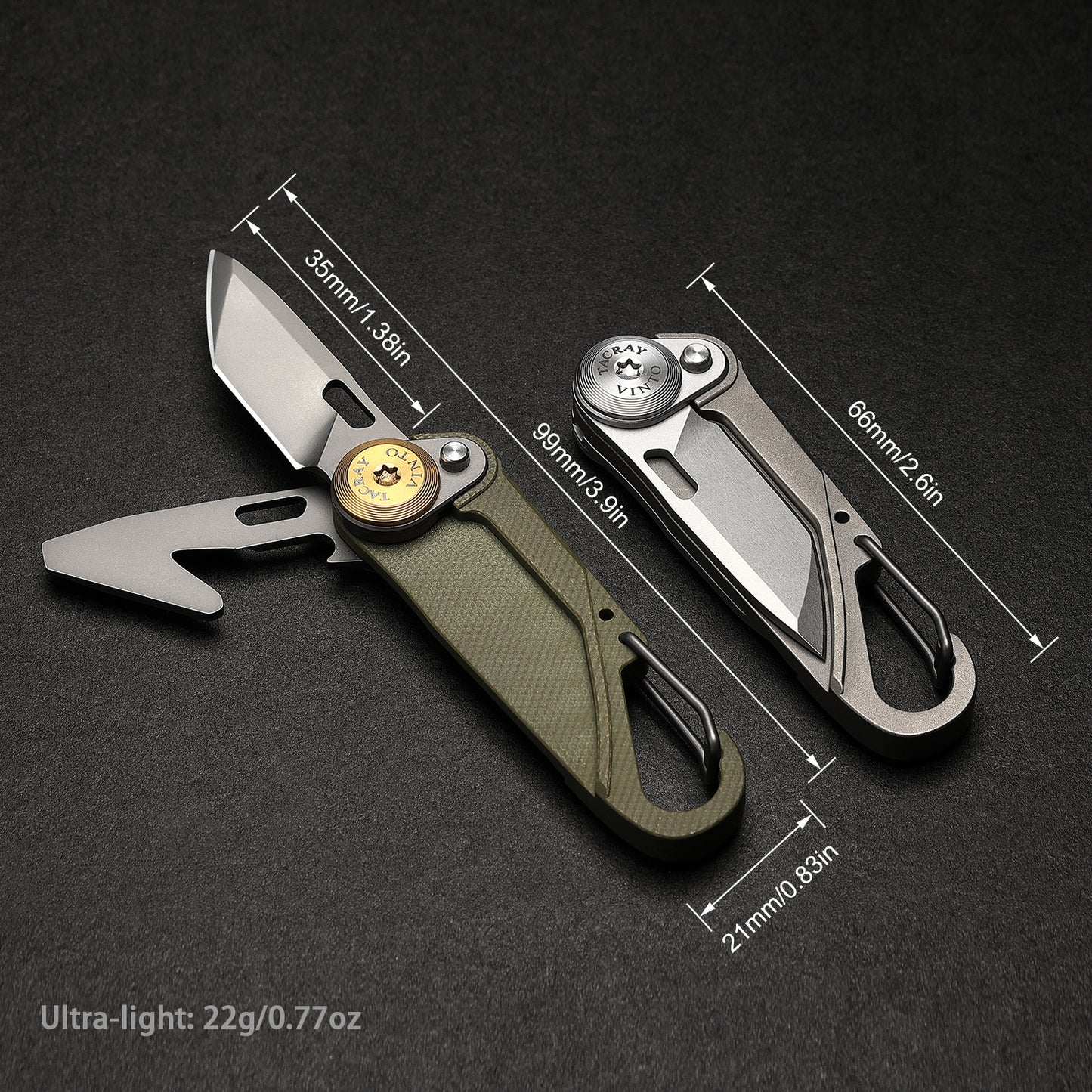 Tacray Vinto Mini EDC Multitool – Keychain Knife & Cutter