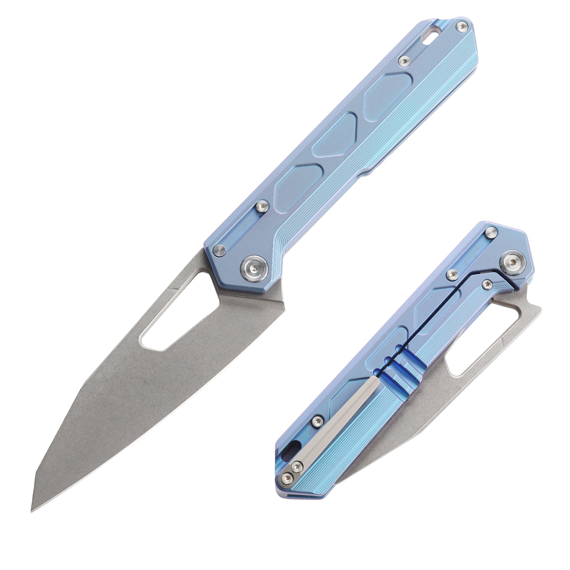 Tacray Titanium Handle Folding Chef Knife – Frame Lock