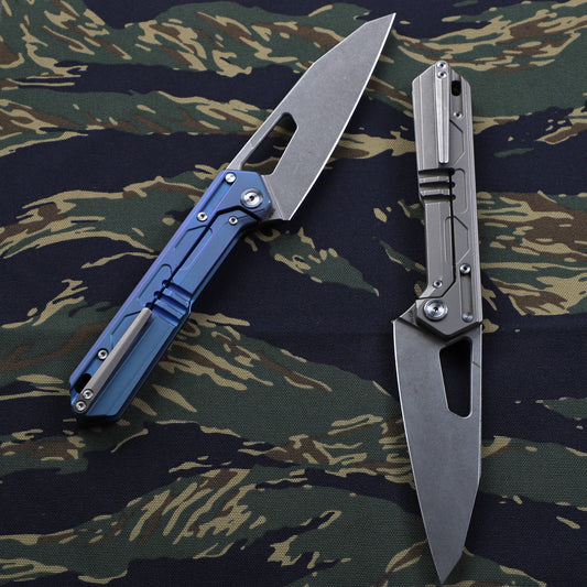 Tacray Titanium Handle Folding Chef Knife – Frame Lock