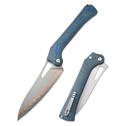 Tacray Outdoor Folding Chef Knife - Mikarta Handle Edition