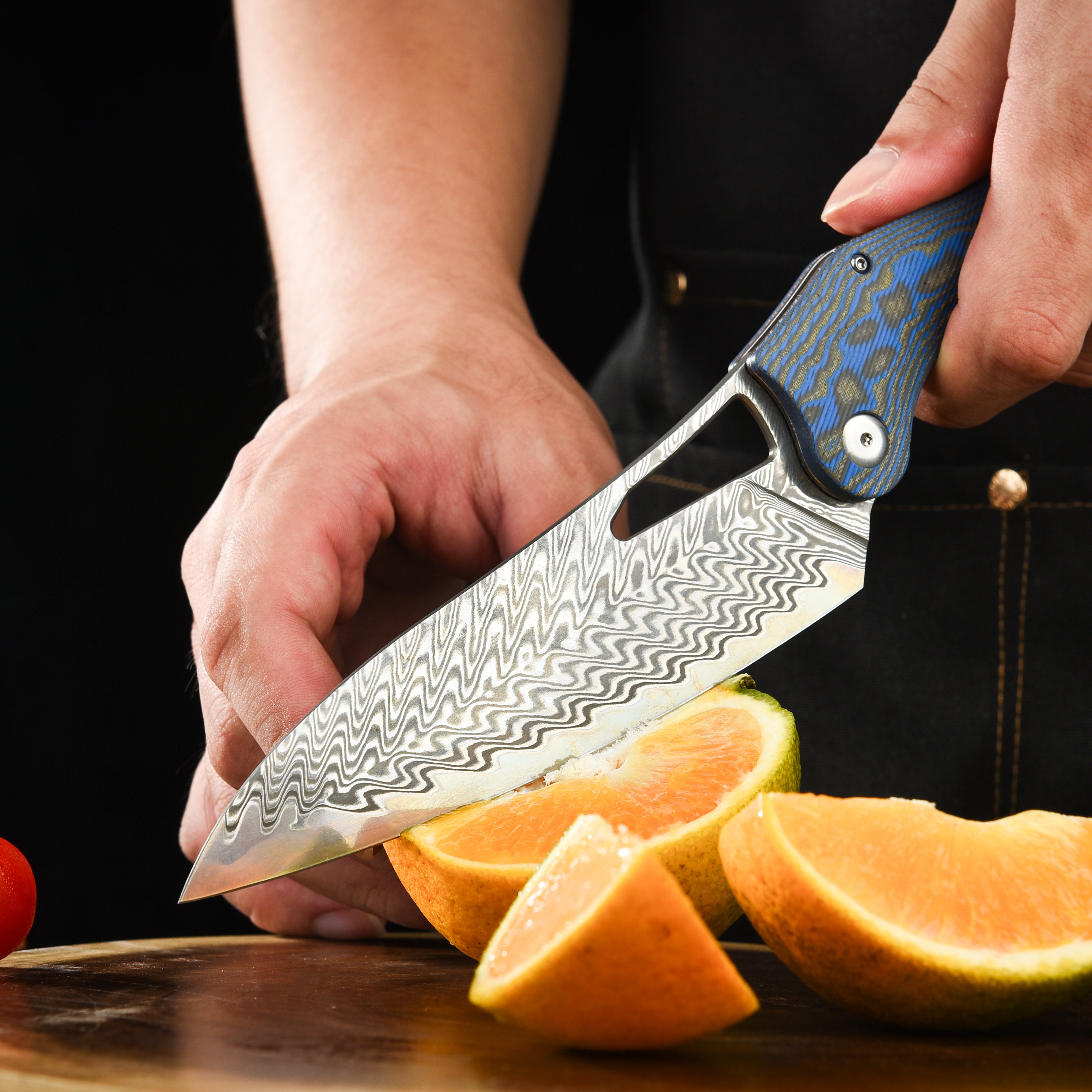 Tacray Outdoor Folding Chef Knife - Mikarta Handle Edition