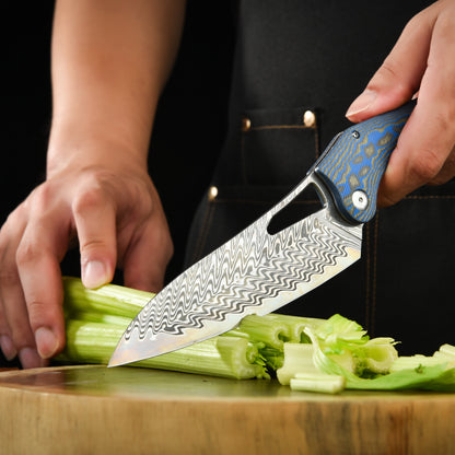 Tacray Outdoor Folding Chef Knife - Mikarta Handle Edition