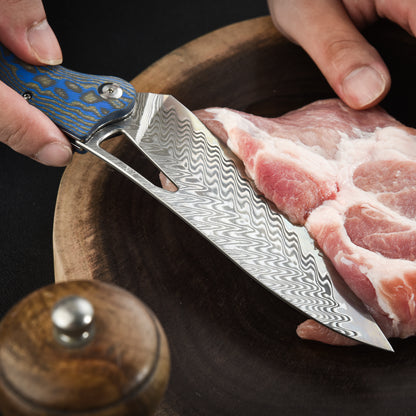 Tacray Outdoor Folding Chef Knife - Mikarta Handle Edition