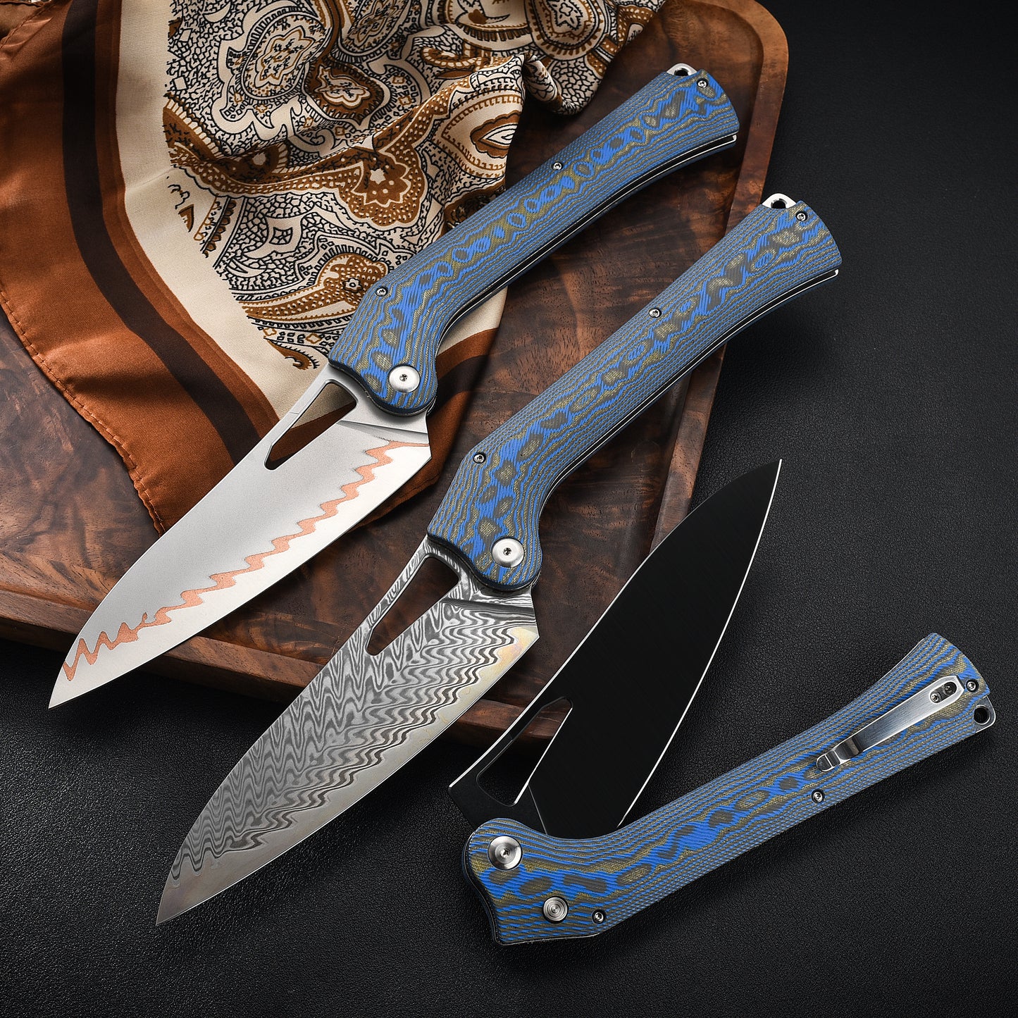 Tacray Outdoor Folding Chef Knife - Mikarta Handle Edition