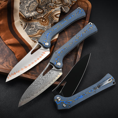 Tacray Outdoor Folding Chef Knife - Mikarta Handle Edition