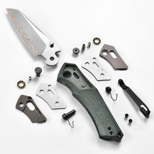 Tacray TALOS - 5-Layer Copper Steel Monoblock Folding Knife G10/Micarta