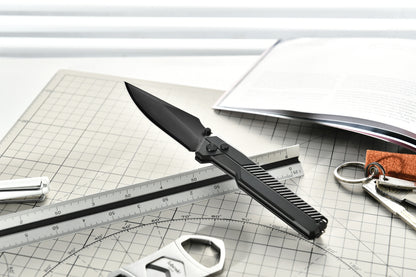 Tacray TIRAN II Ultra-Slim Clip Point Titanium Folding Knife with ZDP-189/5-Layer-Copper Steel Blade