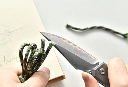 Tacray TIRAN II Ultra-Slim Clip Point Titanium Folding Knife with ZDP-189/5-Layer-Copper Steel Blade