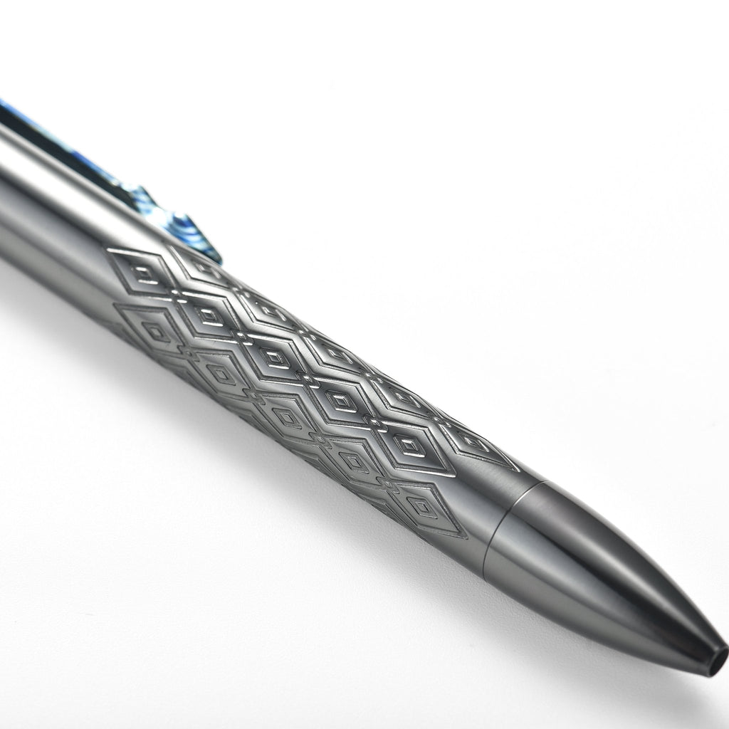 Tacray Zirconium Alloy EDC Pen with Damascus Titanium Clip diamond close up