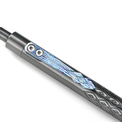 Zirconium Alloy EDC Pen — Damascus Titanium Clip