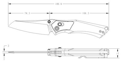 Tacray TALOS - 5-Layer Copper Steel Monoblock Folding Knife G10/Micarta