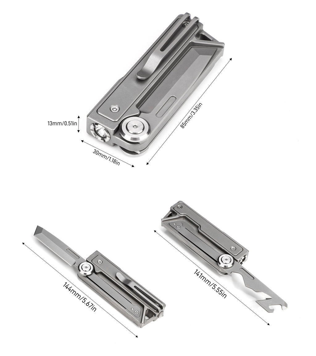 Tacray MT1 EDC Multitool with Flashlight & Knife
