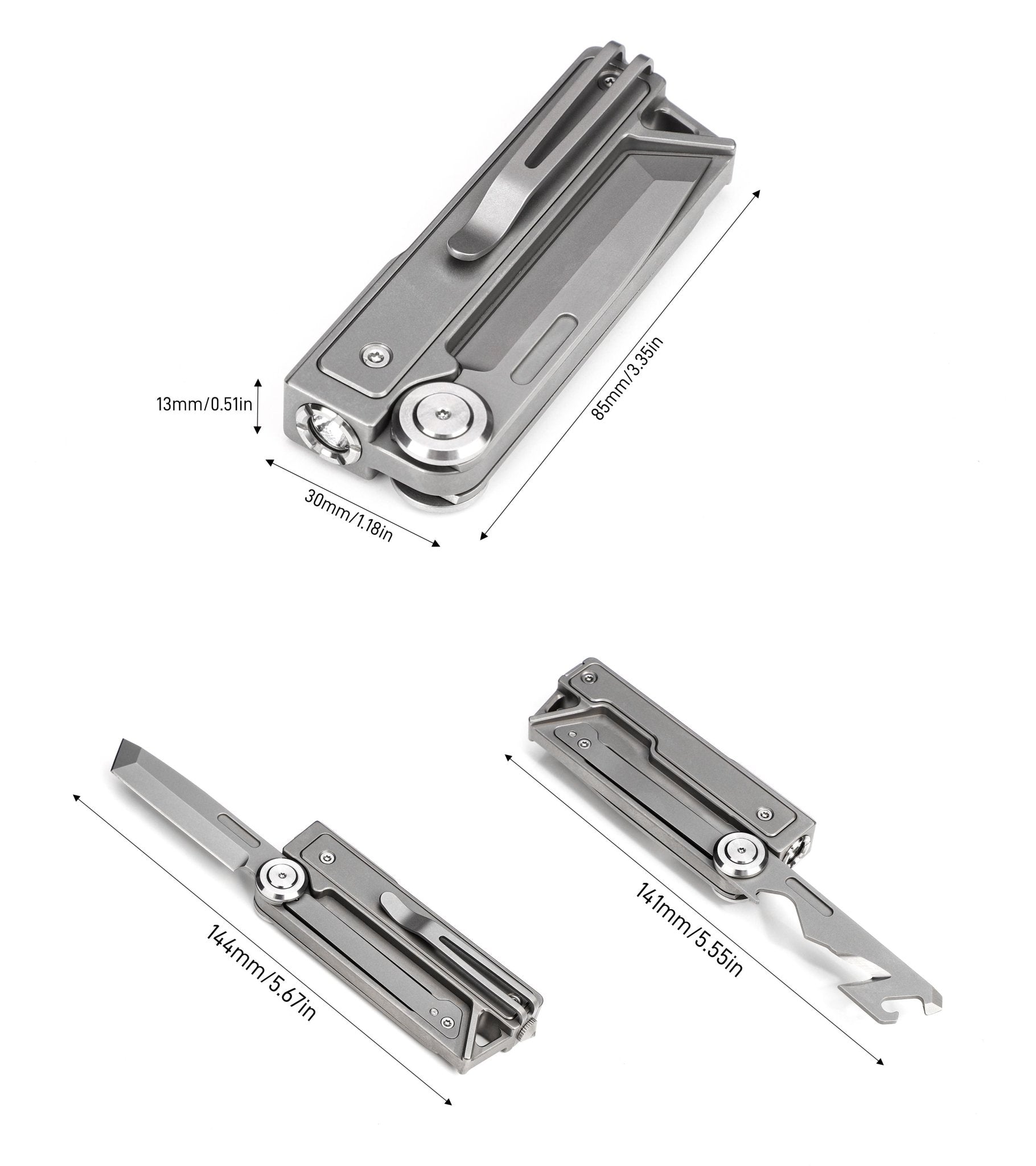 Tacray MT1 EDC Multitool with Flashlight & Knife