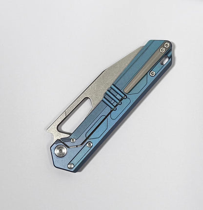 Tacray titanium folding kitchen knife blue